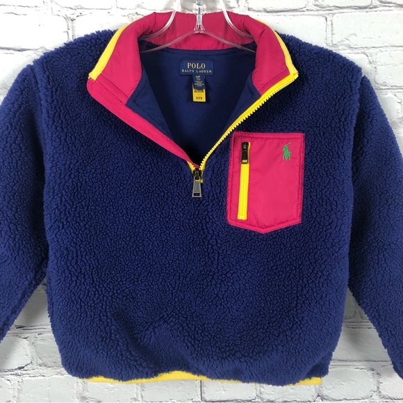 Polo Ralph Lauren 1/4 Zip Teddy Fleece Jacket Sz S/7 - Picture 3 of 14